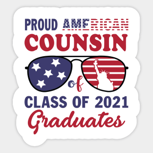 Mens Proud American Cousin Of A Class Of 2021 Graduate Patriot Sticker